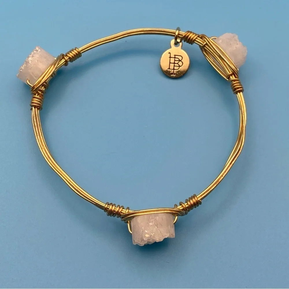 Bourbon and Bowties White Druzy Bangle